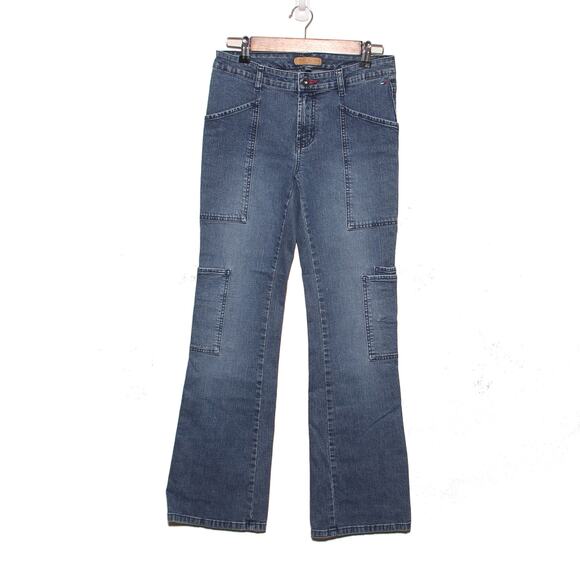 Vintage Tommy Jeans Cargo Jeans Size 5 Y2K Medium wash - Picture 1 of 9
